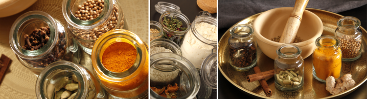 les plantes et les épices pour préparer les soins
